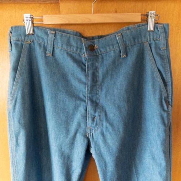 70's Levi's Orange Tab Light Wash High Rise Straight Bootcut Jeans mens 34/34 - Picture 2 of 16